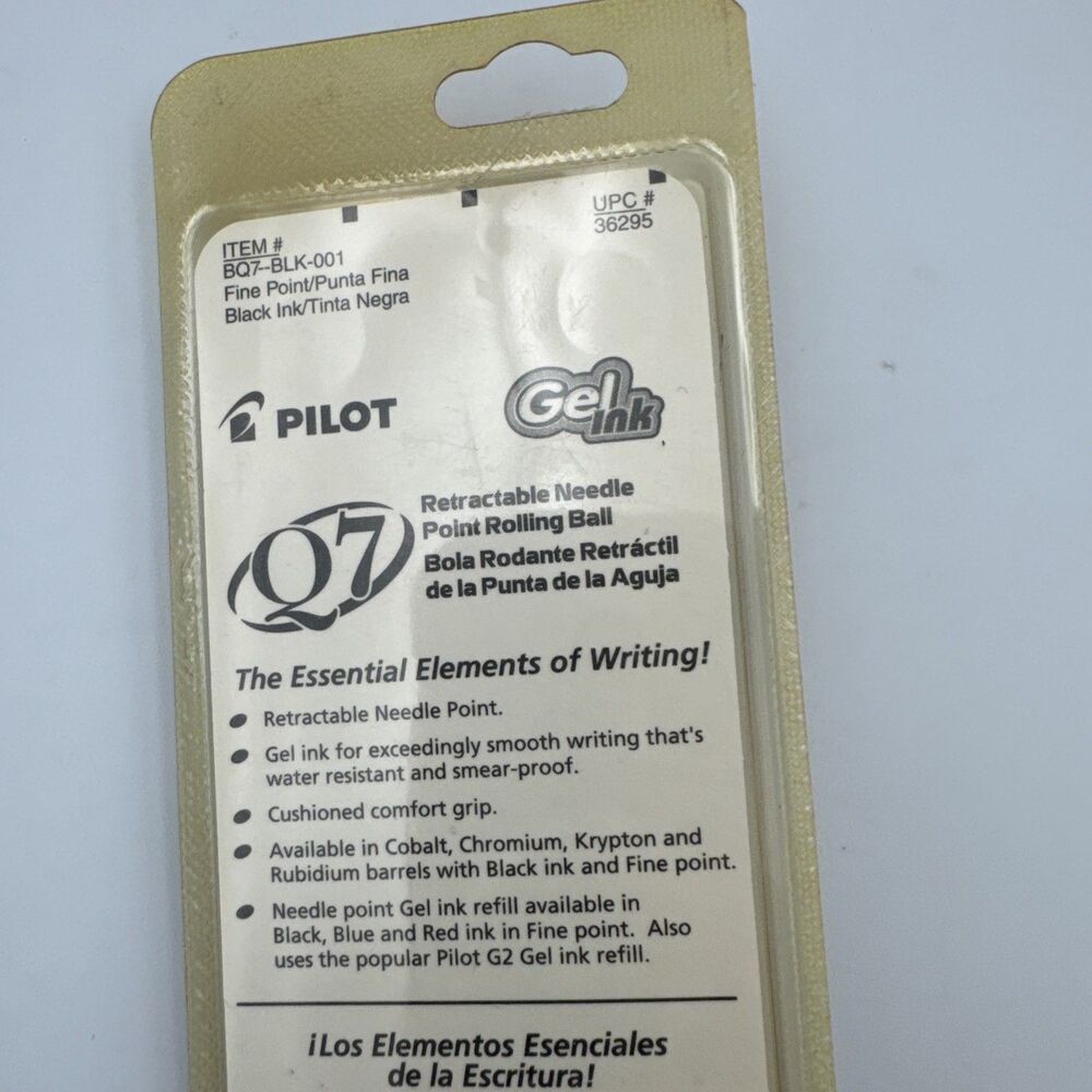 Pilot Q7 Gel Ink Pen Needle Point Rollerball Black Ink Silver Barrel New - Picture 4 of 5